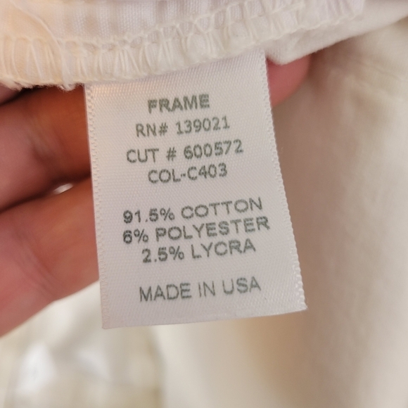 FRAME Le Skinny de Jeanne Crop White Denim Jeans Women's Size 31 Low Rise Skinny - Picture 14 of 14